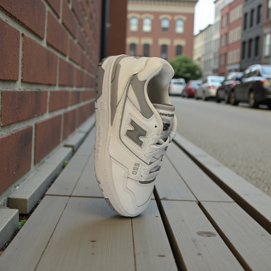 New Balance 550 White Rain Cloud Grey Sneakers