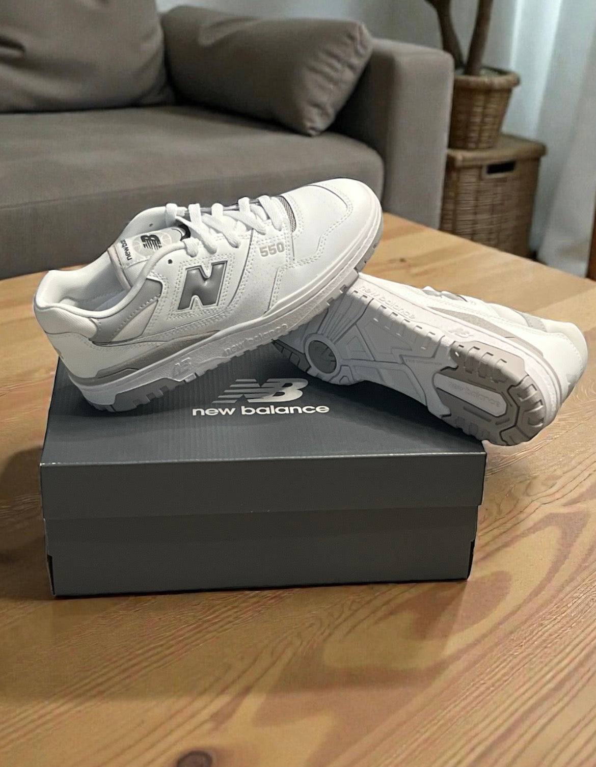 New Balance 550 White Rain Cloud Grey Sneakers