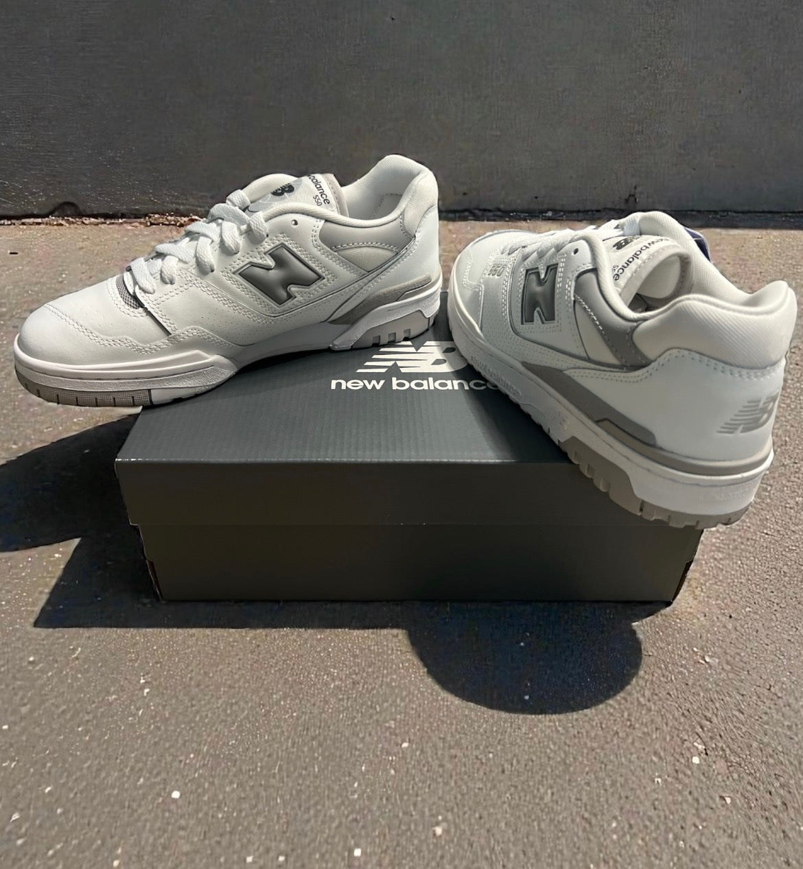 New Balance 550 White Rain Cloud Grey Sneakers