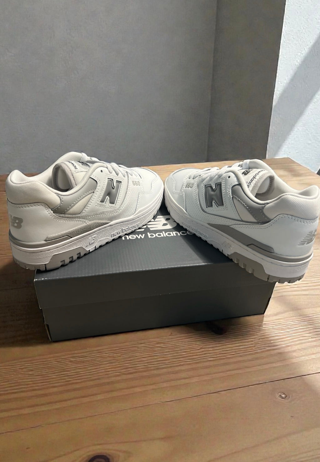 New Balance 550 White Rain Cloud Grey Sneakers